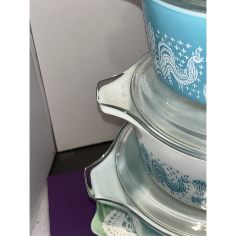 Pyrex Butterprint Casserole Set 471-475 w/Lids 1959-1968 - Picture 2 of 13